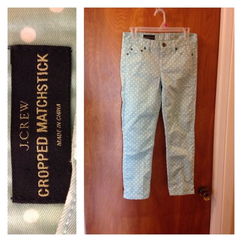 J Crew Cropped Matchstick Polka Dot Jeans Size 26*